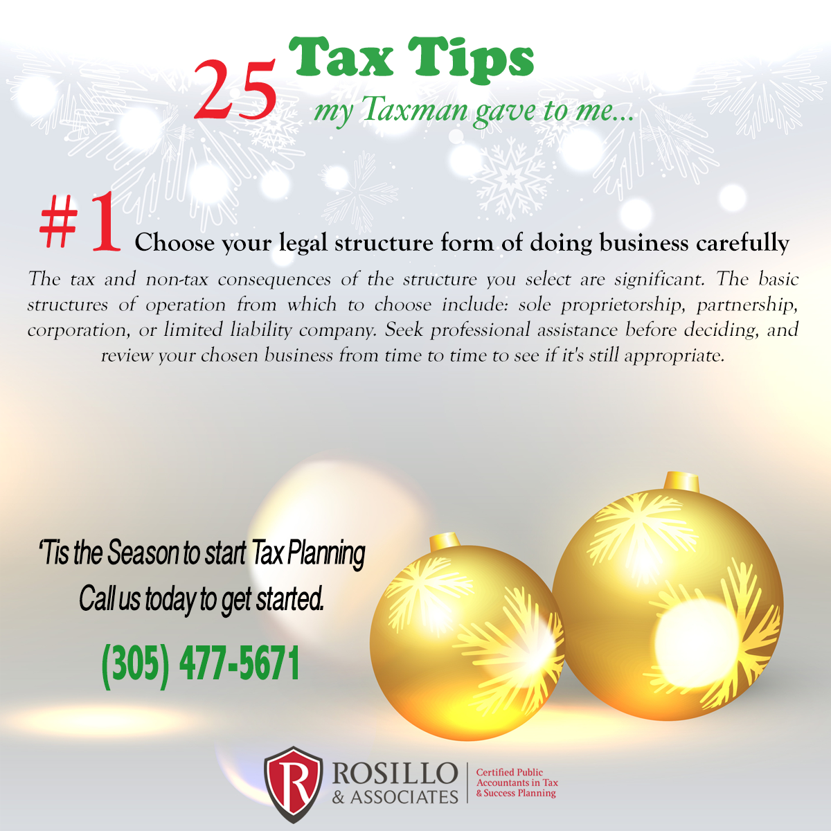 Tax Tip #1 My Taxman Gave To Me...