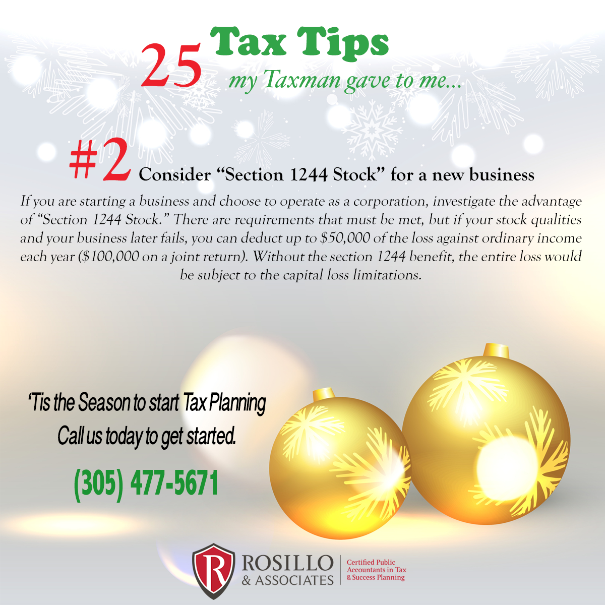 Tax Tip #2 My Taxman Gave To Me…