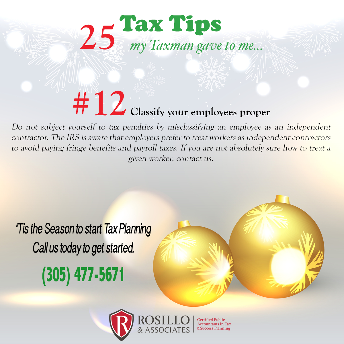 Tax Tip #12 My Tax Man Gave to Me...