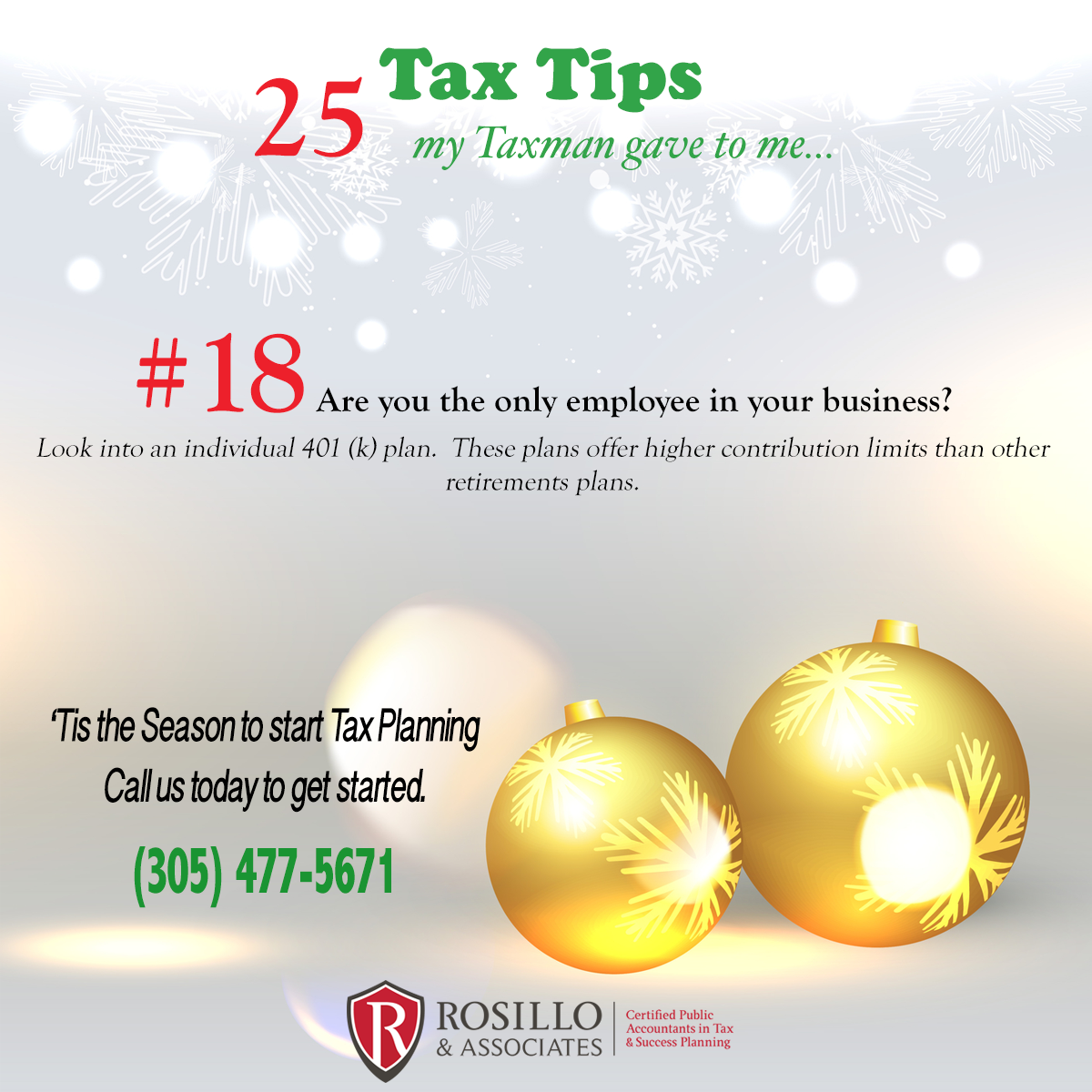 Tax Tip #18 My Tax Man Gave to Me...