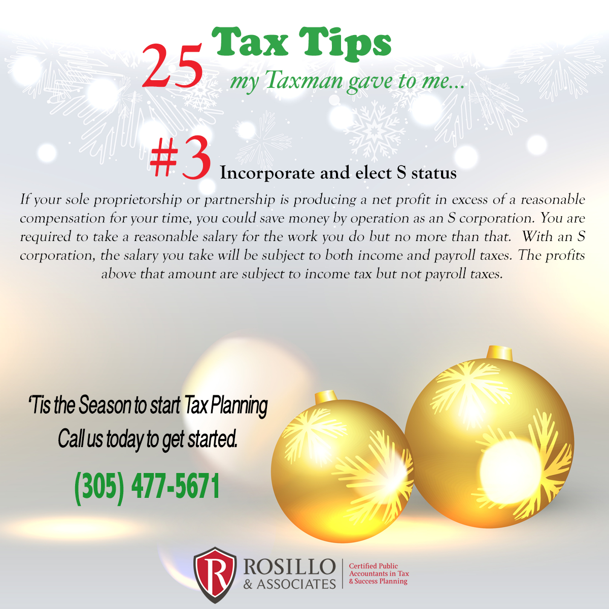 Tax Tip #3 My Taxman Gave To Me...