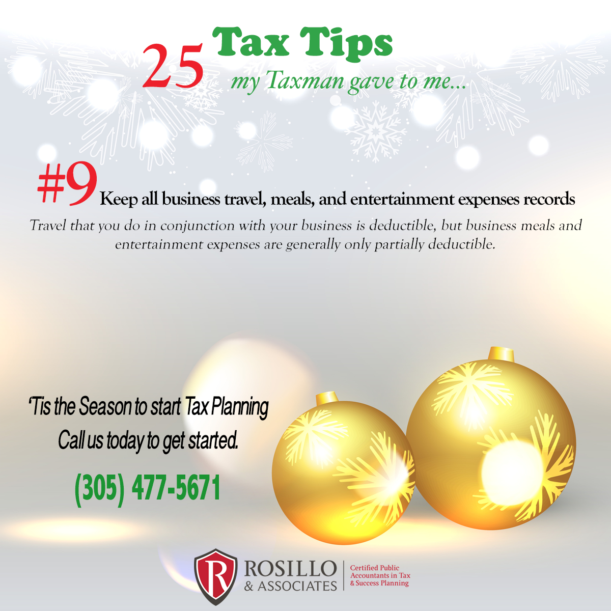 Tax Tip #9 My Tax Man Gave to Me...