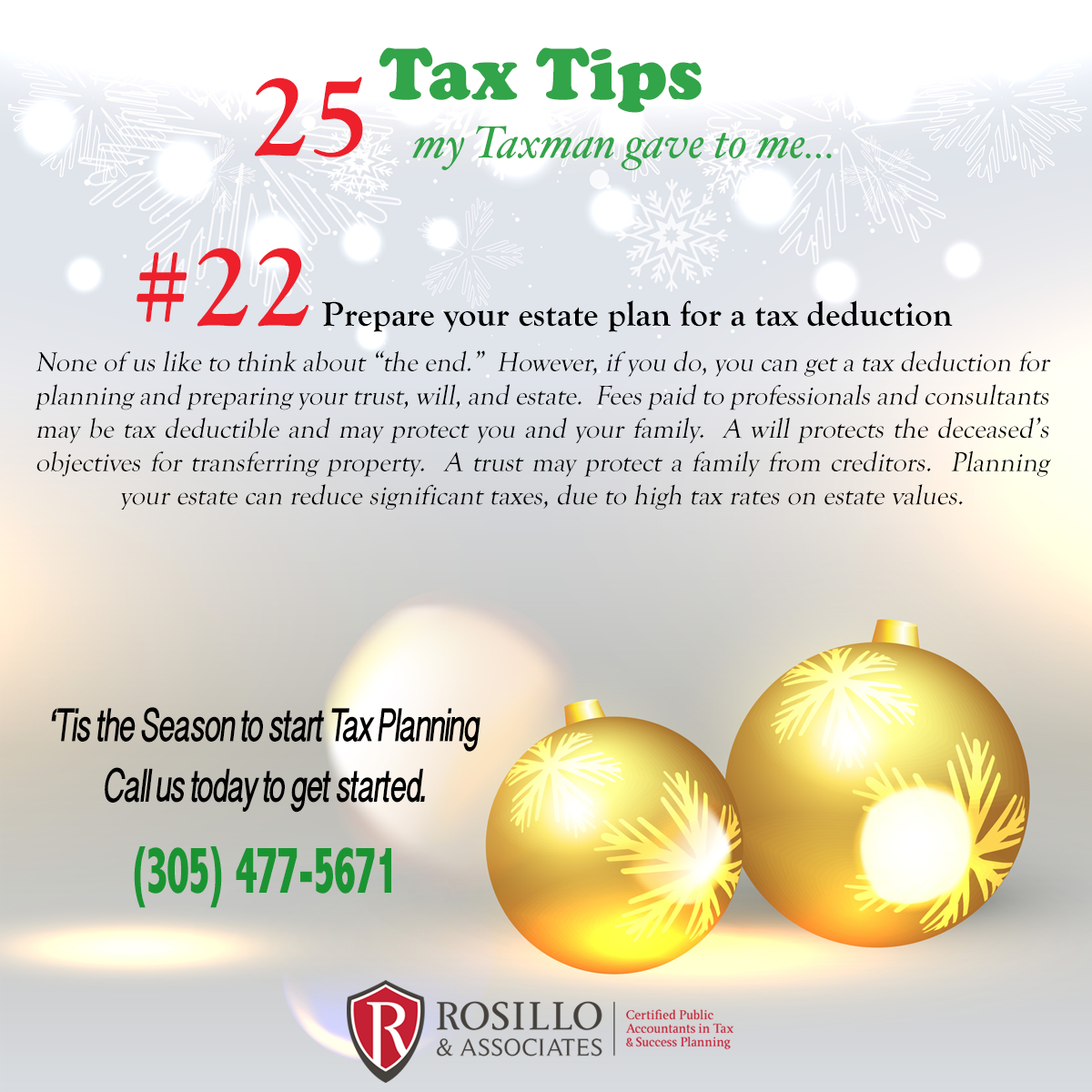 Tax Tip #22 My Tax Man Gave to Me...