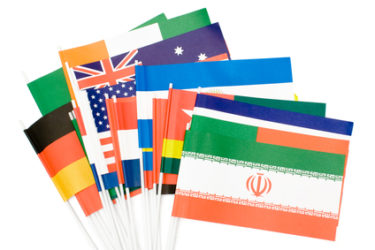 Various flags isolated on a white background.